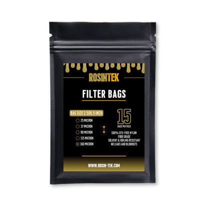 RosinTEK™ Premium Nylon Rosin Filter Bags – 2.5 x 6.5", Multiple Micron Sizes Available