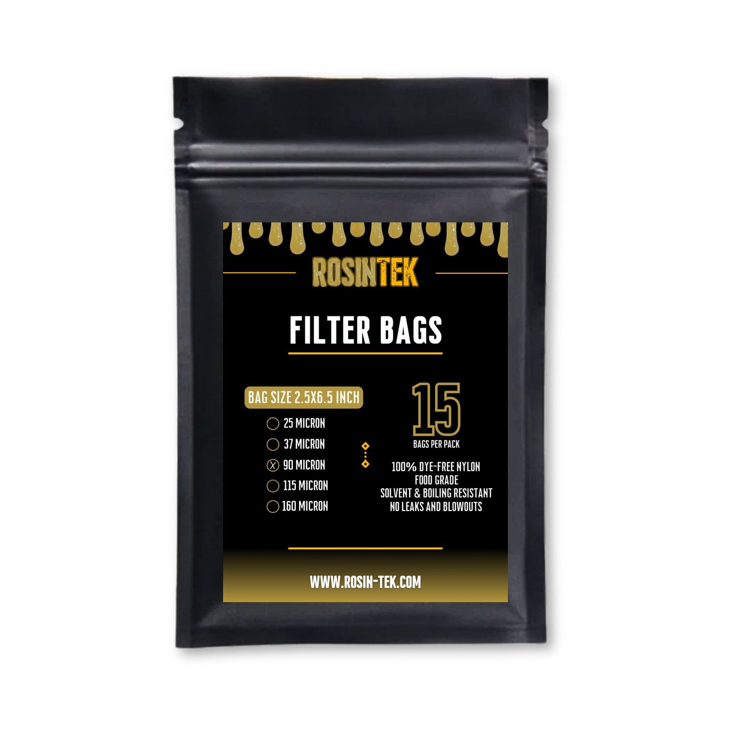 RosinTEK™ Premium Nylon Rosin Filter Bags – 2.5 x 6.5", Multiple Micron Sizes Available