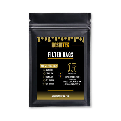 RosinTEK™ Premium Nylon Rosin Filter Bags – 2" x 3", Multiple Micron Sizes Available