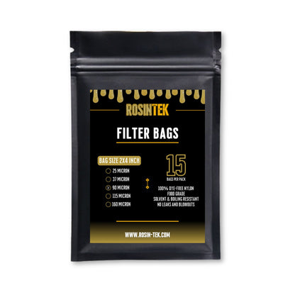 RosinTEK™ Premium Nylon Rosin Filter Bags – 2" x 4", Multiple Micron Sizes Available