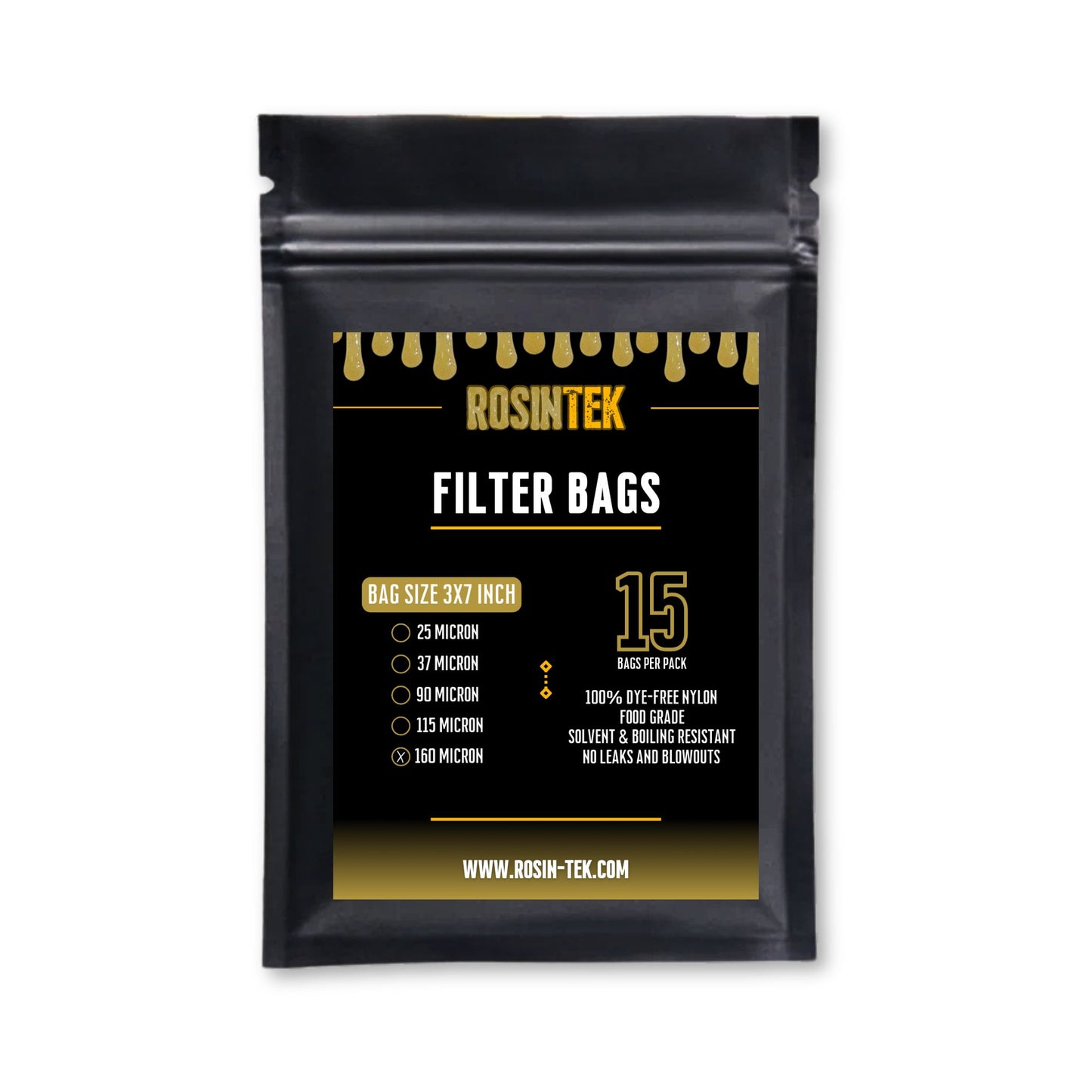 RosinTEK™ Premium Nylon Rosin Filter Bags 3" x 7", Multiple Micron Sizes Available