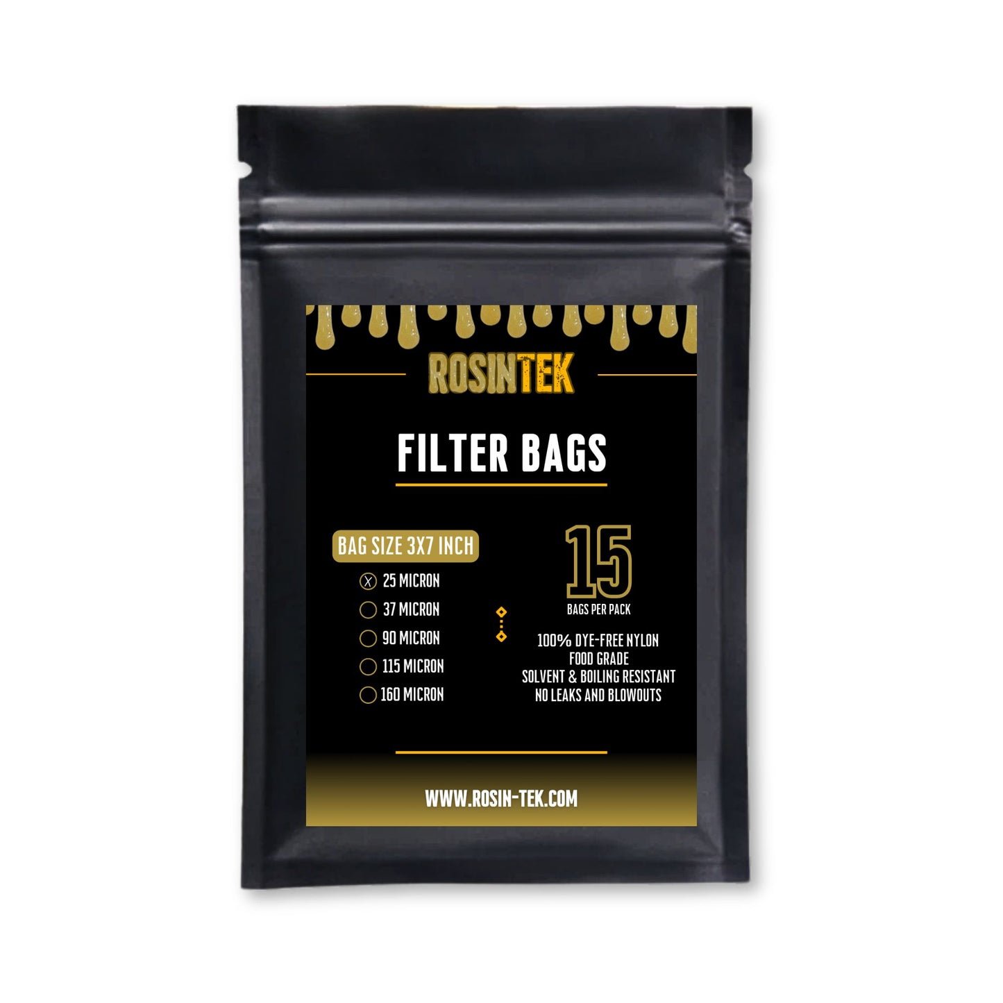 RosinTEK™ Premium Nylon Rosin Filter Bags 3" x 7", Multiple Micron Sizes Available