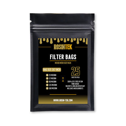 RosinTEK™ Premium Nylon Rosin Filter Bags 3" x 7", Multiple Micron Sizes Available