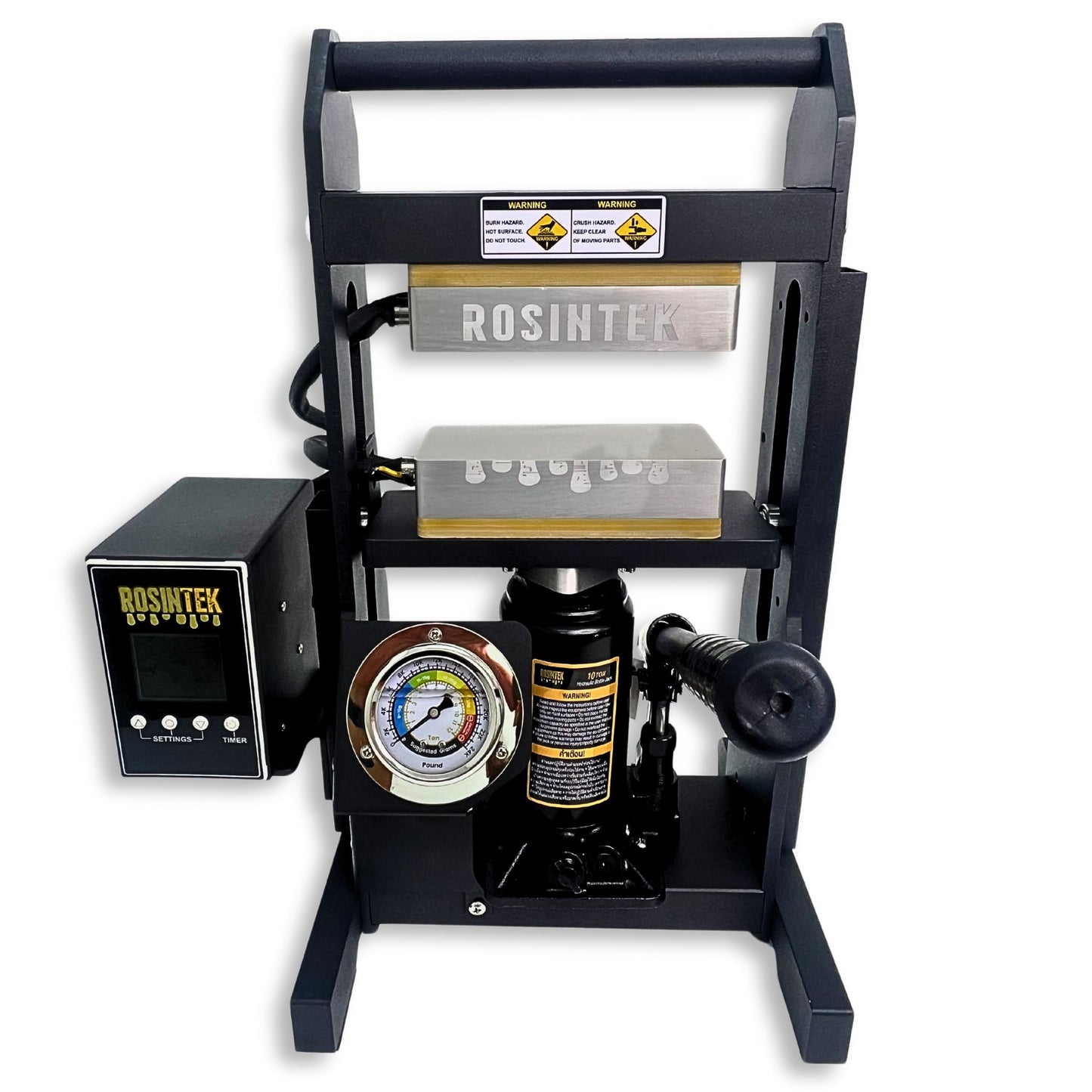 เครื่องอัดโรซินไฮดรอลิก RosinTEK™ CORE 10T พร้อมมาตรวัดแรงดัน