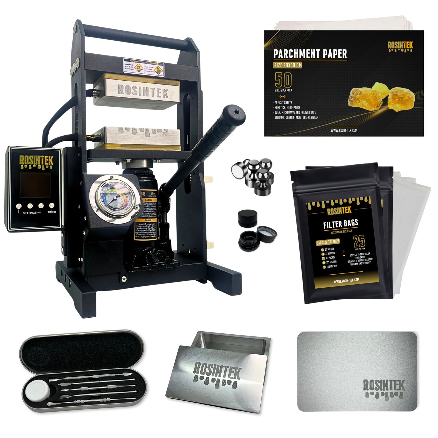 RosinTEK™ CORE 10T Hydraulic Rosin Press – Complete Package