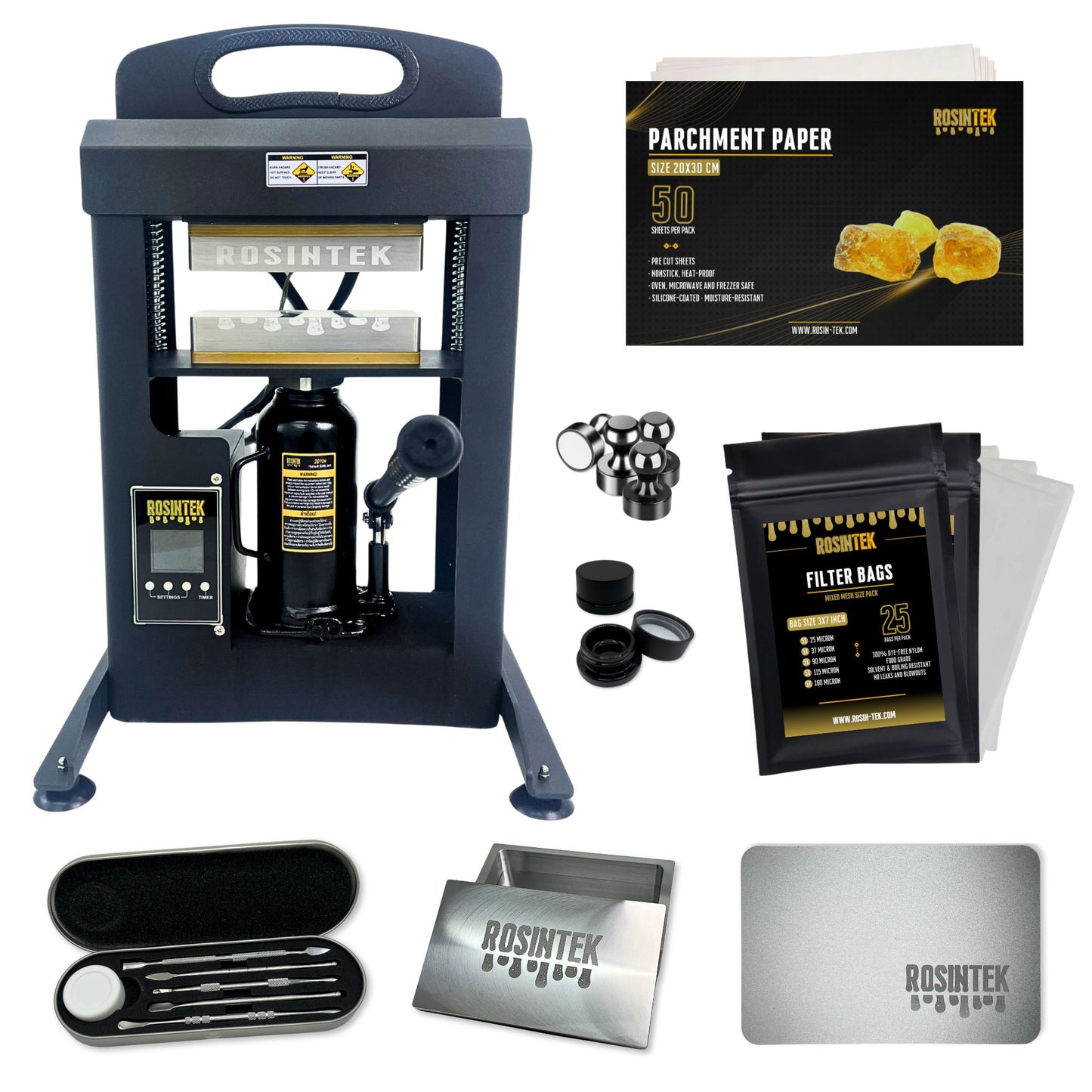 RosinTEK™ ELITE 20T Hydraulic Heat Press – Complete Package